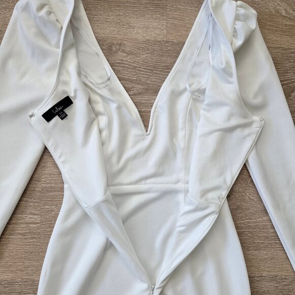 Lulus Treasure Forever White Long Sleeve Bodycon Mini Dress with V Neck Size XS - Picture 9 of 17